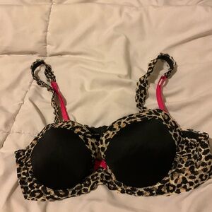 Victoria's Secret Leopard Print and Black Bra size 34A